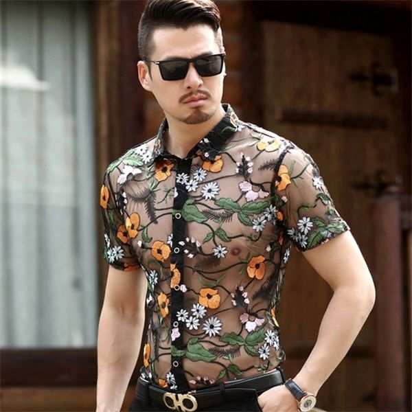flower floral lace luxury embroidery men transparent dress shirts club party prom social shirt chemise homme c1211, White;black
flower floral lace luxury embroidery men transparent dress shirts club party prom social shirt chemise homme c1211, White;black