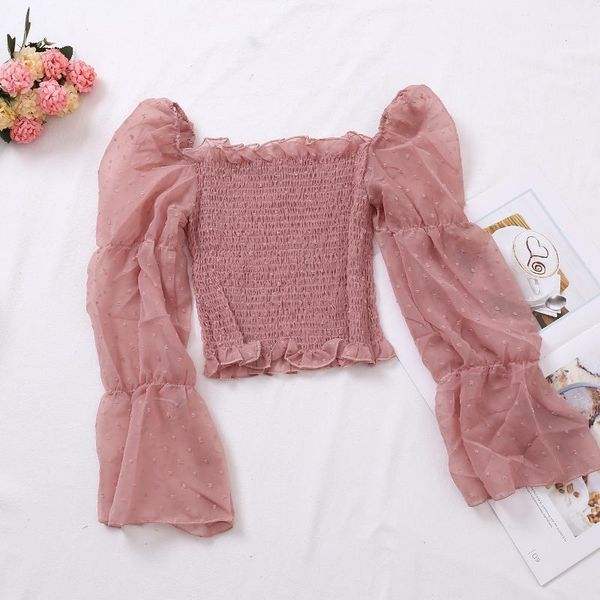 woman shirt slash neck long sleeve off shoulder ruffles chiffon solid shirts 2020 elegant elastic waist slim short blouse1, White
woman shirt slash neck long sleeve off shoulder ruffles chiffon solid shirts 2020 elegant elastic waist slim short blouse1, White