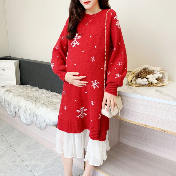pregnant women's winter wear medium length splicing knitted fishtail 2020 new size dress sweater skirt fashion, White
pregnant women's winter wear medium length splicing knitted fishtail 2020 new size dress sweater skirt fashion, White