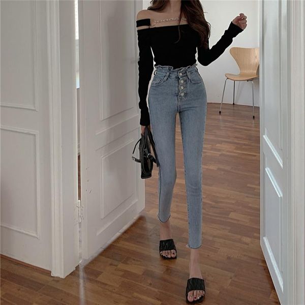 women's jeans wanyucl high-waist fall slimming retro feet nine-point pants all-match women, Blue
women's jeans wanyucl high-waist fall slimming retro feet nine-point pants all-match women, Blue
