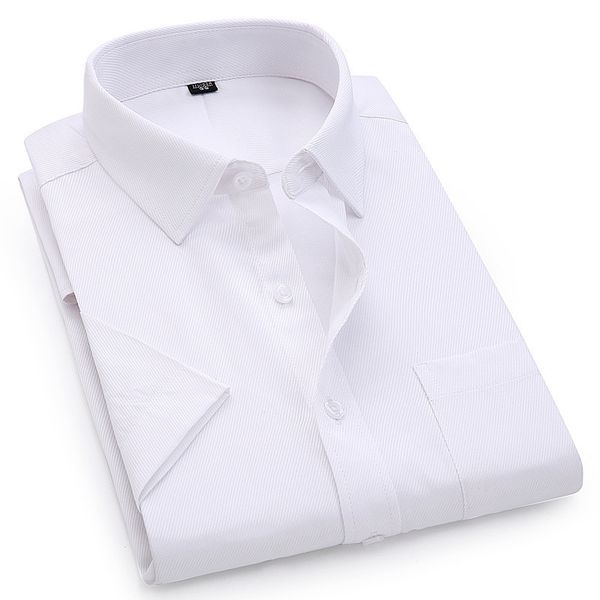 men's dress casual short sleeved shirt twill white blue pink male shirt for men social brand shirts 4xl 5xl 6xl 8xl 201123, White;black
men's dress casual short sleeved shirt twill white blue pink male shirt for men social brand shirts 4xl 5xl 6xl 8xl 201123, White;black