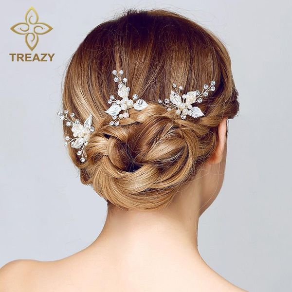 treazy elegant 3pcs/set pearl crystal bridal wedding leaf hairpins silver color floral hair pins brides hair accessories, Golden;silver
treazy elegant 3pcs/set pearl crystal bridal wedding leaf hairpins silver color floral hair pins brides hair accessories, Golden;silver