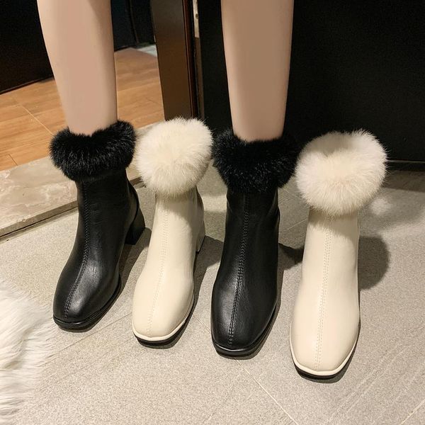 brand women's shoes winter boots with fur boots-women round toe fashion plush mid-calf rubber 2020 mid calf ladies elegant, Black
brand women's shoes winter boots with fur boots-women round toe fashion plush mid-calf rubber 2020 mid calf ladies elegant, Black