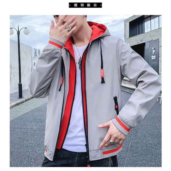 jacket male korean version of the trend of the new fall leisure season men's student slim hooded handsome jacket, Black;brown
jacket male korean version of the trend of the new fall leisure season men's student slim hooded handsome jacket, Black;brown