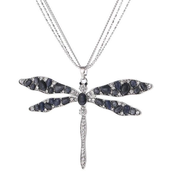 pendant necklaces silvery dragonfly with natural stone pendants vintage layered chain long necklace for women wholesale jewelry 2021, Silver
pendant necklaces silvery dragonfly with natural stone pendants vintage layered chain long necklace for women wholesale jewelry 2021, Silver