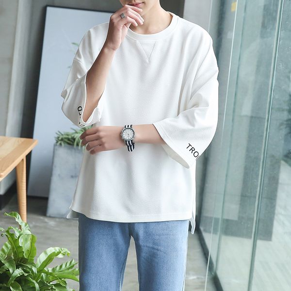 summer new short men's fashion brand basic solid round neck loose / 5 sleeve bottomed t-shirt, White;black
summer new short men's fashion brand basic solid round neck loose / 5 sleeve bottomed t-shirt, White;black
