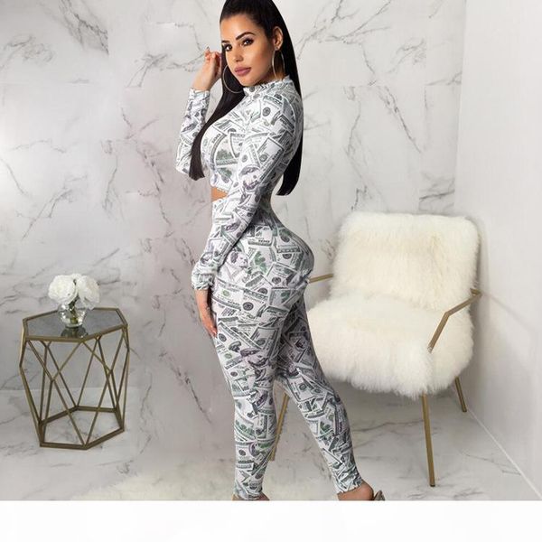 style europe america classic dollar bill printing woman two piece set survetement femme conjuntos de pantalones de dos piezas de mujer, White
style europe america classic dollar bill printing woman two piece set survetement femme conjuntos de pantalones de dos piezas de mujer, White