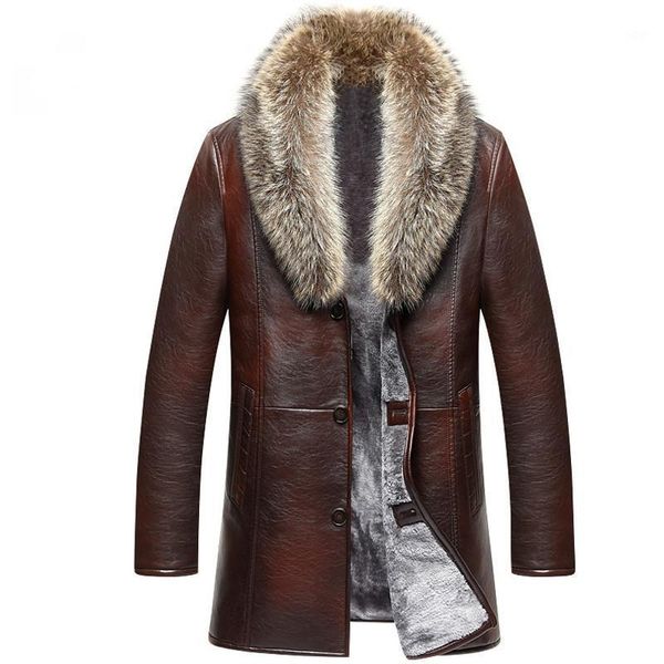 real animal fur collar men leather coat artificial leather coat warm thickening men's fur 19001-51, Black
real animal fur collar men leather coat artificial leather coat warm thickening men's fur 19001-51, Black