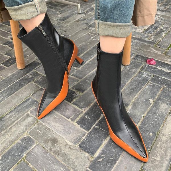 new leather pointed toe stiletto boots all-match high heel short ankle boots 2020 autumn and winter plush in women zip tpr, Black
new leather pointed toe stiletto boots all-match high heel short ankle boots 2020 autumn and winter plush in women zip tpr, Black