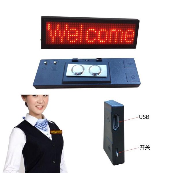 11*44 dots scrolling message multi-lingual name badge rechargeable led tag usb micro communication
11*44 dots scrolling message multi-lingual name badge rechargeable led tag usb micro communication