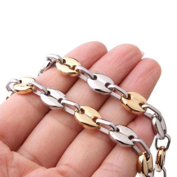 316l stainless steel coffee bean chain necklace & bracelet jewelry for men women punk style hip hop men christmas gift, Silver
316l stainless steel coffee bean chain necklace & bracelet jewelry for men women punk style hip hop men christmas gift, Silver
