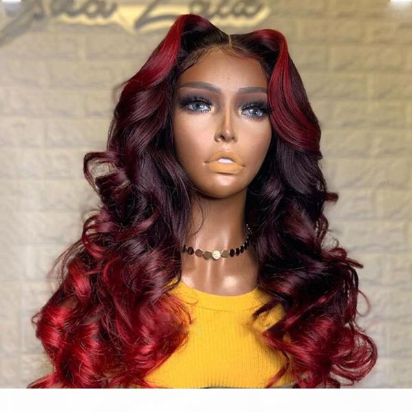 ombre red highlights color human hair full lace wigs body wave brazilian remy bleached konts glueless wigs with baby hair, Black
ombre red highlights color human hair full lace wigs body wave brazilian remy bleached konts glueless wigs with baby hair, Black