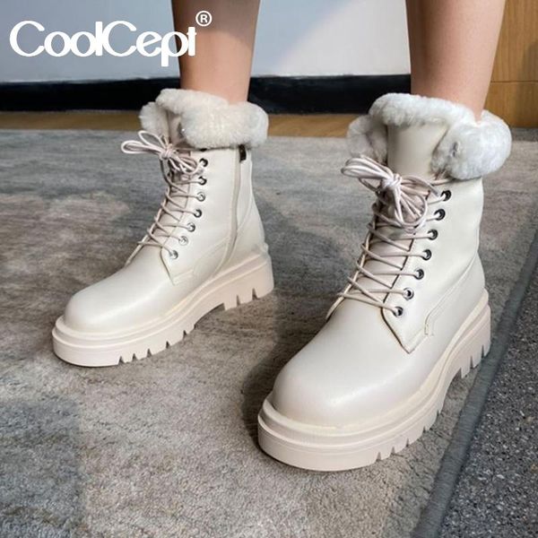 boots coolcept women snow fashion platform warm fur winter shoes woman thick short boot cross strap footwear size 34-43, Black
boots coolcept women snow fashion platform warm fur winter shoes woman thick short boot cross strap footwear size 34-43, Black