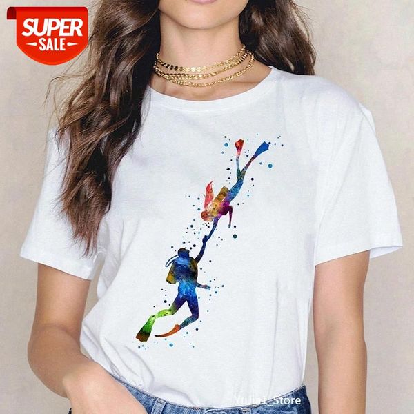Watercolor scuba diving lover printed vogue sports art tee shirt femme cute summer top woman clothes ropa mujer custom tshirt #UT1N, White
Watercolor scuba diving lover printed vogue sports art tee shirt femme cute summer top woman clothes ropa mujer custom tshirt #UT1N, White