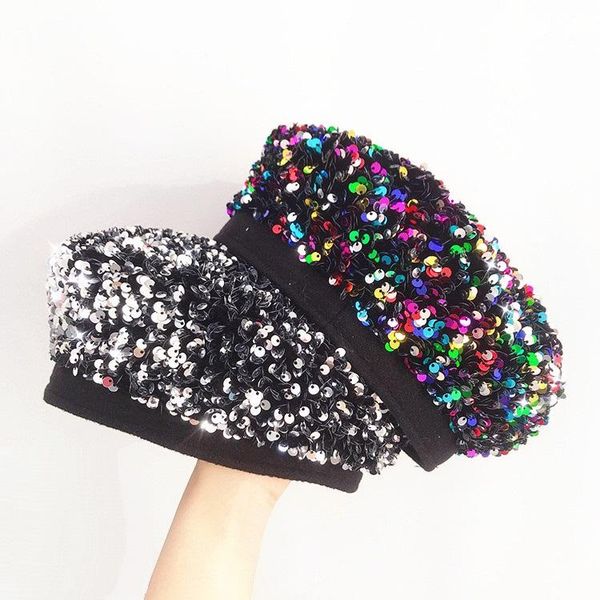 berets autmn women lady casual cotton sequins beret cap girl punk hip rainbow british artist pumpkin hats gorros, Blue;gray
berets autmn women lady casual cotton sequins beret cap girl punk hip rainbow british artist pumpkin hats gorros, Blue;gray