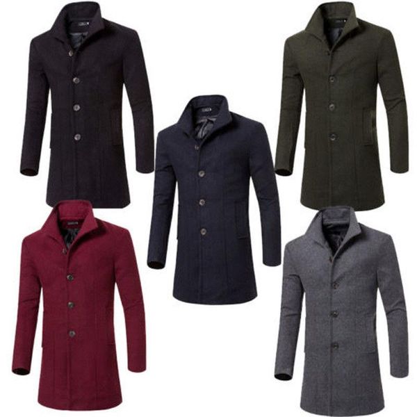 fashion men coat winter warm pockets button solid casual overcoat trench outwear long sleeve jacket, Black;brown
fashion men coat winter warm pockets button solid casual overcoat trench outwear long sleeve jacket, Black;brown