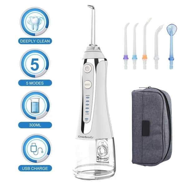 5 modes oral irrigator 300ml portable water dental flosser teeth cleaner usb rechargeable with travel bag 220228
5 modes oral irrigator 300ml portable water dental flosser teeth cleaner usb rechargeable with travel bag 220228