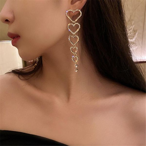 fyuan love heart crystal drop earrings for women bijoux long tassel rhinestone dangle earrings statement jewelry gifts, Silver
fyuan love heart crystal drop earrings for women bijoux long tassel rhinestone dangle earrings statement jewelry gifts, Silver