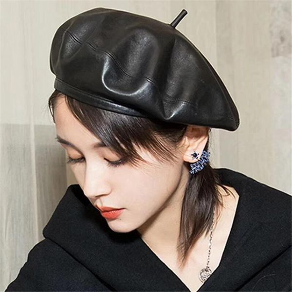 berets fashion felt pu leather beret hat women cap female ladies beanie girls for spring and autumn, Blue;gray
berets fashion felt pu leather beret hat women cap female ladies beanie girls for spring and autumn, Blue;gray