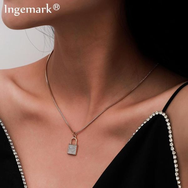 punk simple small lover lock pendant choker necklace boho kpop crystal rhinestone iron long chain necklaces women neck jewelry, Silver
punk simple small lover lock pendant choker necklace boho kpop crystal rhinestone iron long chain necklaces women neck jewelry, Silver