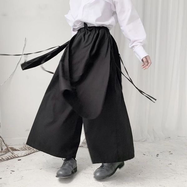 high elastic waist black bandage long wide leg trousers new loose fit pants women fashion tide spring autumn 2021, Black;white
high elastic waist black bandage long wide leg trousers new loose fit pants women fashion tide spring autumn 2021, Black;white