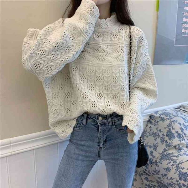 vintage sweaters women half turtleneck loose hollow out pullovers woman clothes knitted sueter mujer jumper, White;black
vintage sweaters women half turtleneck loose hollow out pullovers woman clothes knitted sueter mujer jumper, White;black