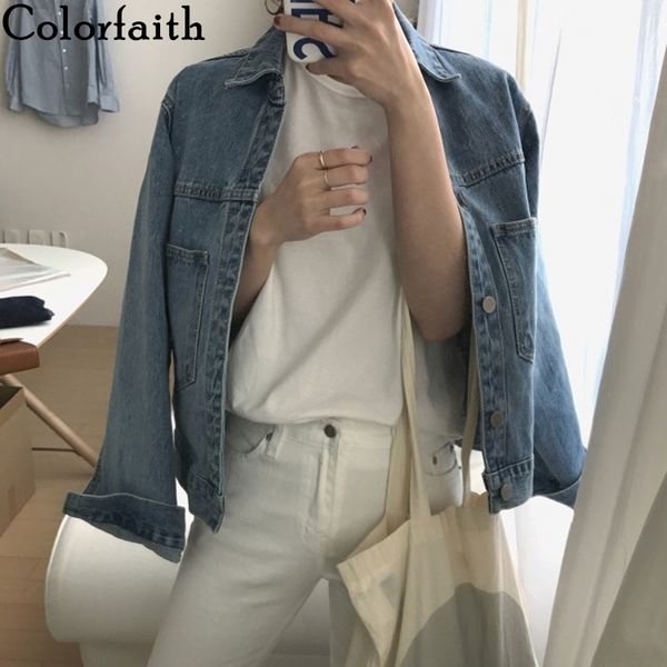 colorfaith new autumn winter women's denim jackets turn-down collar outerwear high street fashionable jeans jk308 201026, Black;brown
colorfaith new autumn winter women's denim jackets turn-down collar outerwear high street fashionable jeans jk308 201026, Black;brown