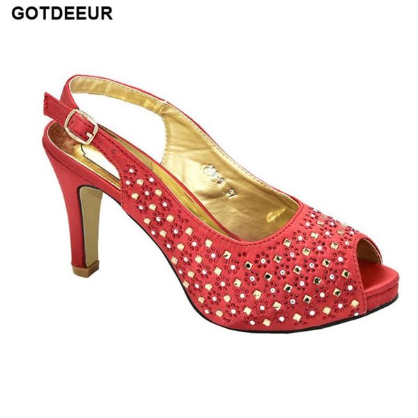 summer high heeled shoes for women 2020 special arrivals wedding red color nigeriain shoe rhinestone women wedding shoes elegant, Black 
summer high heeled shoes for women 2020 special arrivals wedding red color nigeriain shoe rhinestone women wedding shoes elegant, Black
