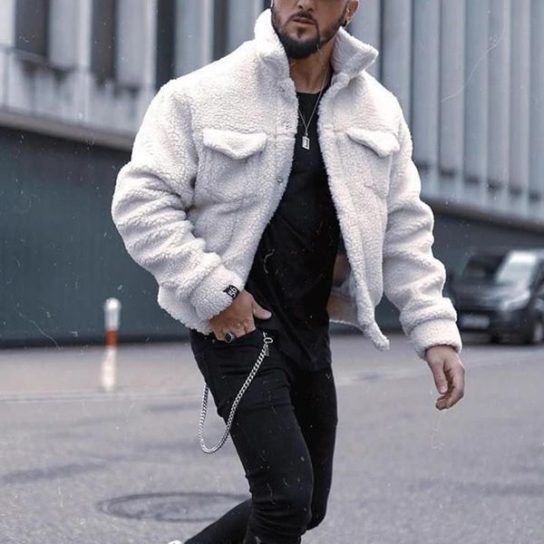 fashionable winter white bomber mens stylish plush fleece jackets mens oversize velvet coats short streetwear magazine clothes, Black;brown
fashionable winter white bomber mens stylish plush fleece jackets mens oversize velvet coats short streetwear magazine clothes, Black;brown