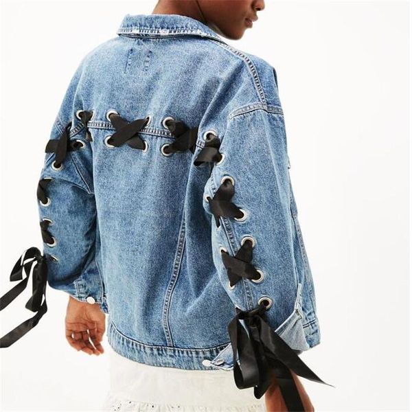 women fashion blue back hole ribbons denim jackets coats elegant long sleeve lace up jacket autumn outwear coat 2020 c123, Black;brown
women fashion blue back hole ribbons denim jackets coats elegant long sleeve lace up jacket autumn outwear coat 2020 c123, Black;brown