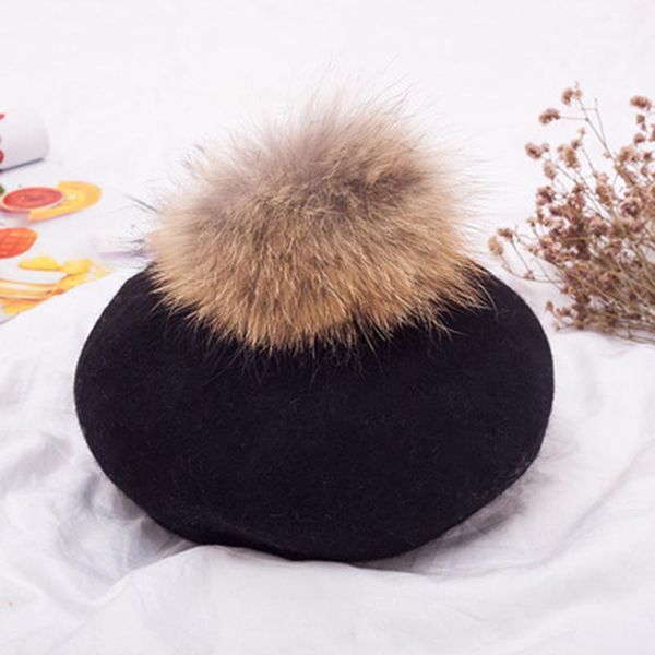2020 visrover new 100% wool winter beret solid fur pompom autumn hat winter cap spring punk beret hat real fur beret wholesale, Black;white
2020 visrover new 100% wool winter beret solid fur pompom autumn hat winter cap spring punk beret hat real fur beret wholesale, Black;white