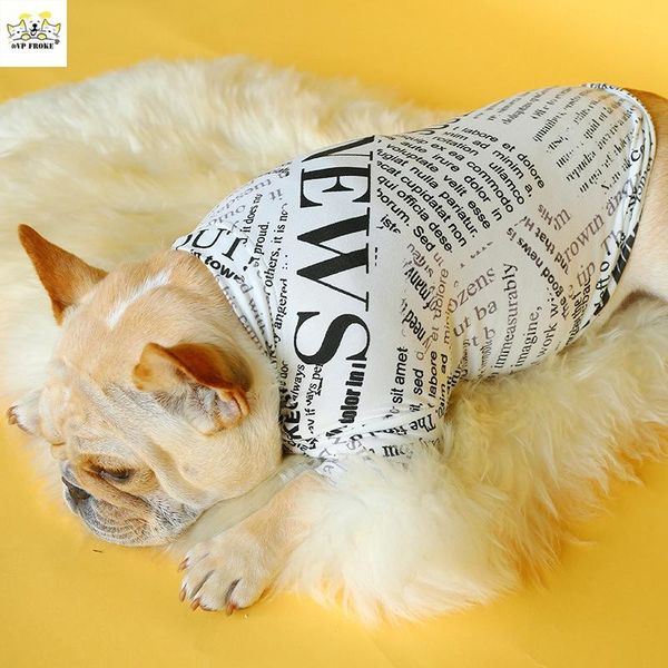 dog apparel spring and summer fashion pet clothes black white magazine printing letters fat round neck shirt
dog apparel spring and summer fashion pet clothes black white magazine printing letters fat round neck shirt