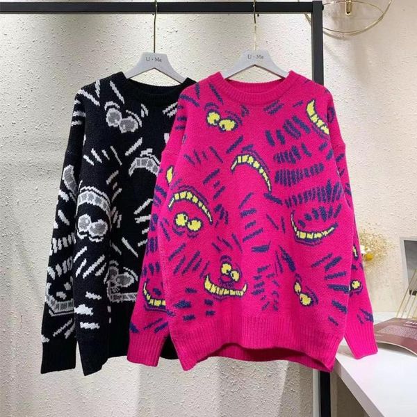 women's sweaters streetwear sweater women 2021 autumn winter cartoon leopard printed covering yarn casual oversized knitted black pullo, White;black
women's sweaters streetwear sweater women 2021 autumn winter cartoon leopard printed covering yarn casual oversized knitted black pullo, White;black