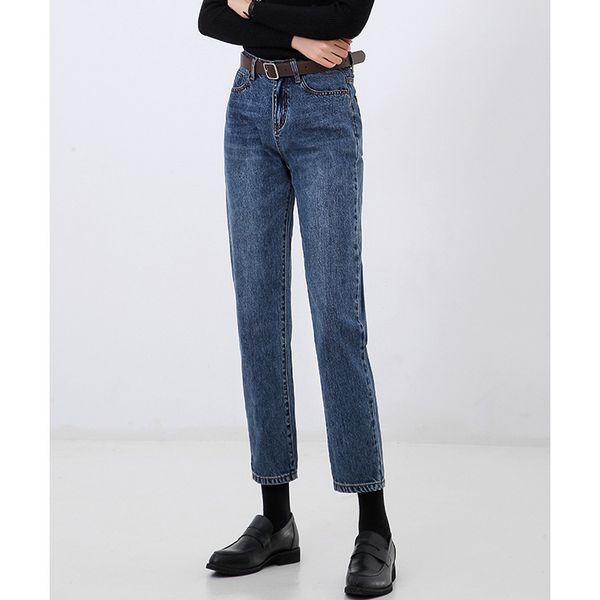 csl cotton high waist straight pants classic bi in stretch washed plush plush loose jeans women's spring and autumn, Blue
csl cotton high waist straight pants classic bi in stretch washed plush plush loose jeans women's spring and autumn, Blue