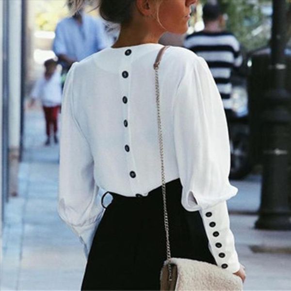 v neck women blouse shirts puff sleeve button white blouse summer autumn lady shirt female office chiffon
v neck women blouse shirts puff sleeve button white blouse summer autumn lady shirt female office chiffon