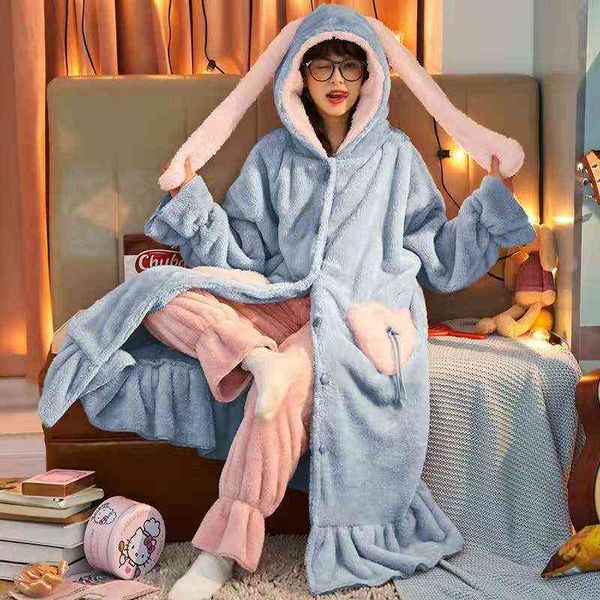 women's sleepwear women thickened plus velvet pajamas two-piece autumn and winter long coral cartoon flannel home service cqh6, Black;red
women's sleepwear women thickened plus velvet pajamas two-piece autumn and winter long coral cartoon flannel home service cqh6, Black;red
