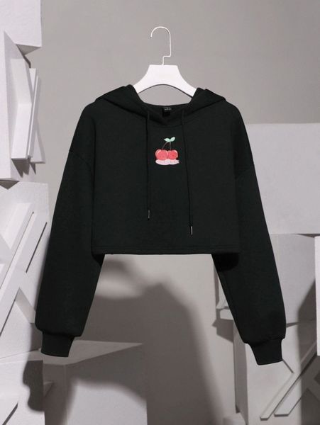 x theradishpig cherry print drop shoulder drawstring hoodie 73he#, White;black
x theradishpig cherry print drop shoulder drawstring hoodie 73he#, White;black