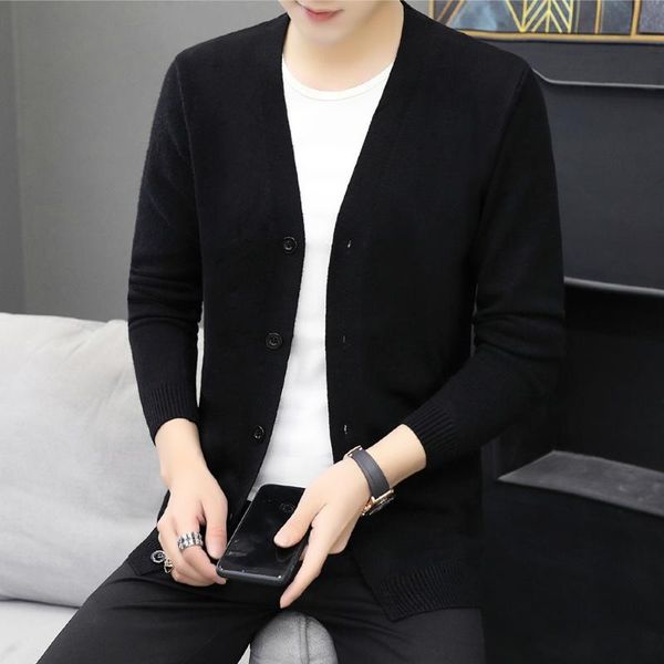 men's sweaters spring and autumn knitwear solid color cardigan outer wear coat casual slim wool clothes tide men, White;black
men's sweaters spring and autumn knitwear solid color cardigan outer wear coat casual slim wool clothes tide men, White;black