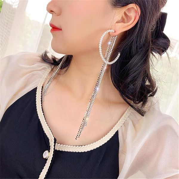 fyuan big round pearl hoop earrings for women bijoux long tassel rhinestone earrings statement jewelry gifts, Golden;silver
fyuan big round pearl hoop earrings for women bijoux long tassel rhinestone earrings statement jewelry gifts, Golden;silver