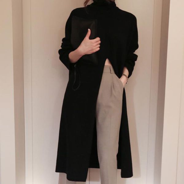 split long sweater women turtleneck knitted winter jumper korean harajuku elegant pullovers casual clothes warm loose 2021 v726, White;black
split long sweater women turtleneck knitted winter jumper korean harajuku elegant pullovers casual clothes warm loose 2021 v726, White;black