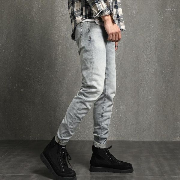 men's jeans trousers washed grey light grey high street strech pants man streetwear slim fit jeans men denim skinny1, Blue
men's jeans trousers washed grey light grey high street strech pants man streetwear slim fit jeans men denim skinny1, Blue