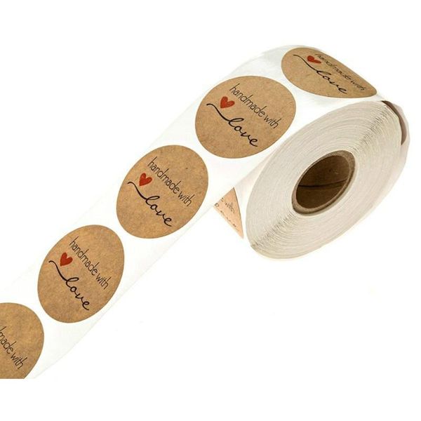gift wrap 500pcs natural handmade with love kraft paper stickers round adhesive labels for wedding/party/gift box decoration
gift wrap 500pcs natural handmade with love kraft paper stickers round adhesive labels for wedding/party/gift box decoration