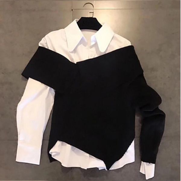 lanmrem new spring and summer korean styles girl's clothing turn-down collar full sleeves knitting fake two sweatshirt 201125, White
lanmrem new spring and summer korean styles girl's clothing turn-down collar full sleeves knitting fake two sweatshirt 201125, White