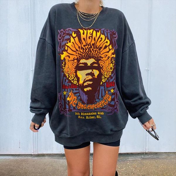 vintage totem print loose stylish young girl sweatshirt women shirts 2020autumn new fashion long sleeve plus size pullovers, Black 
vintage totem print loose stylish young girl sweatshirt women shirts 2020autumn new fashion long sleeve plus size pullovers, Black