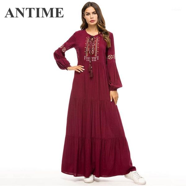 antime new high waist dress autumn winter o-neck casual women tassel embroidery a-line long sleeves elegant maxi wine red dress1, Black;gray
antime new high waist dress autumn winter o-neck casual women tassel embroidery a-line long sleeves elegant maxi wine red dress1, Black;gray