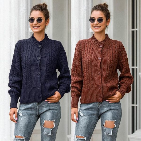 women's wool & blends fall / winter 2021 outdoor model real s casual knitted sweater cardigan half high collar lantern sleeve jacket, Black
women's wool & blends fall / winter 2021 outdoor model real s casual knitted sweater cardigan half high collar lantern sleeve jacket, Black