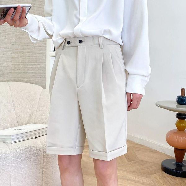 2021 summer new youth popular men's british style solid color pleated five-point trousers fashion casual loose shorts m-2xl, White;black
2021 summer new youth popular men's british style solid color pleated five-point trousers fashion casual loose shorts m-2xl, White;black