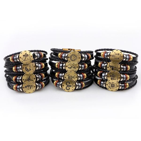 men fashion 12 leather constellations jewelry casual personality zodiac signs vintage punk bracelet accessory
men fashion 12 leather constellations jewelry casual personality zodiac signs vintage punk bracelet accessory