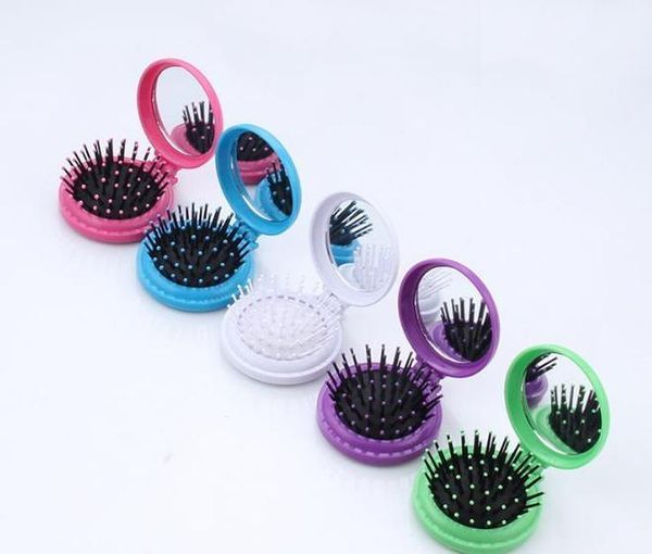 makeup new girls portable mini folding comb airbag massage round travel hair brush with mirro jlldln xhqhlady, Silver 
makeup new girls portable mini folding comb airbag massage round travel hair brush with mirro jlldln xhqhlady, Silver