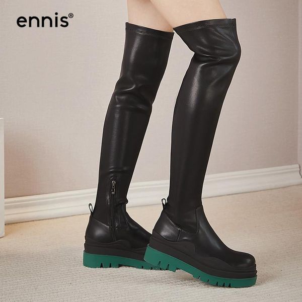 ennis brand women's over-the-knee boots elastic thick sole boots stockings stretch platform high genuine leather shoes l8a, Black
ennis brand women's over-the-knee boots elastic thick sole boots stockings stretch platform high genuine leather shoes l8a, Black